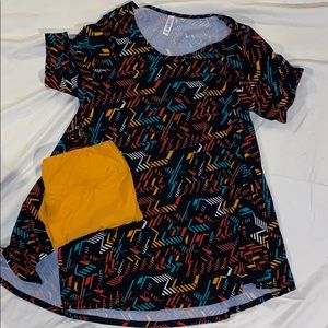 Aztec perfect tee and plain mustard legging